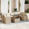 vidaXL Set de sof&aacute;s de jard&iacute;n y cojines 8 piezas rat&aacute;n sint&eacute;tico beige