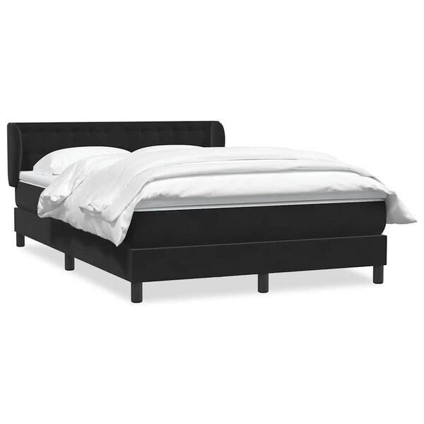 vidaXL Cama box spring con colch&oacute;n terciopelo negro 160x210 cm