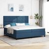 vidaXL Cama tipo Box Spring con colch&oacute;n con LED Azul 200 x 200 cm tela