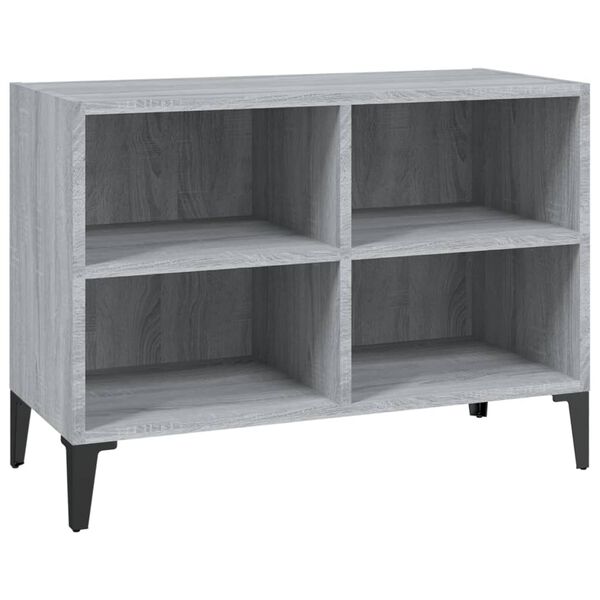 vidaXL Mueble de TV con patas de metal gris Sonoma 69,5x30x50 cm