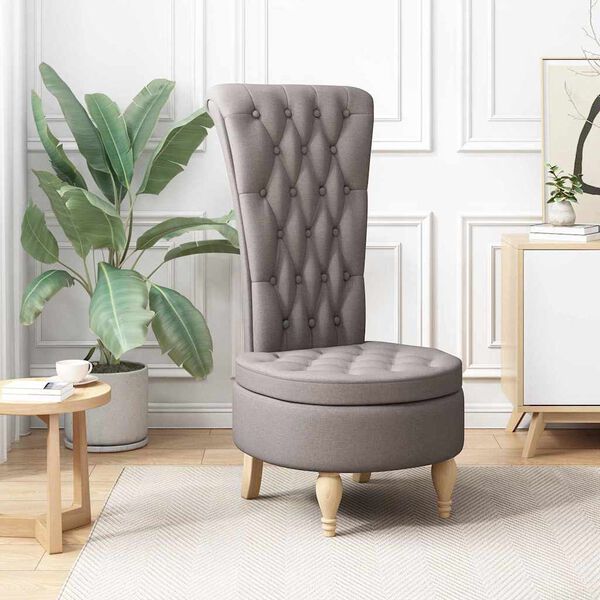 vidaXL Silla de estilo zueco Taupé 56,5 x 70 x 110 cm tela