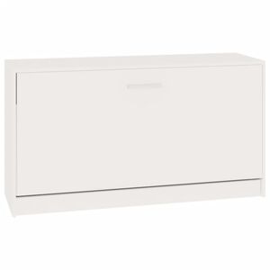 vidaXL Banco zapatero blanco brillante 80x24x45 cm madera de ingenier&iacute;a