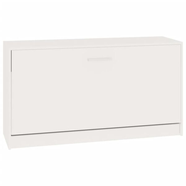 vidaXL Banco zapatero blanco brillante 80x24x45 cm madera de ingenier&iacute;a