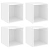 vidaXL Armario de pared 4 uds madera contrachapada blanco 37x37x37 cm