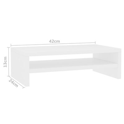 vidaXL Soporte para pantalla madera contrachapada blanco 42x24x13 cm