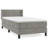 vidaXL Cama box spring con colch&oacute;n terciopelo gris claro 90x190 cm