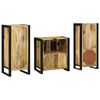 vidaXL Juego de muebles de baño 3 pcs Marrón Madera de mango maciza