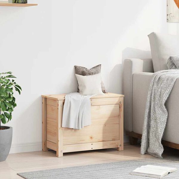 vidaXL Caja de almacenamiento madera maciza de pino 60x32x45,5 cm