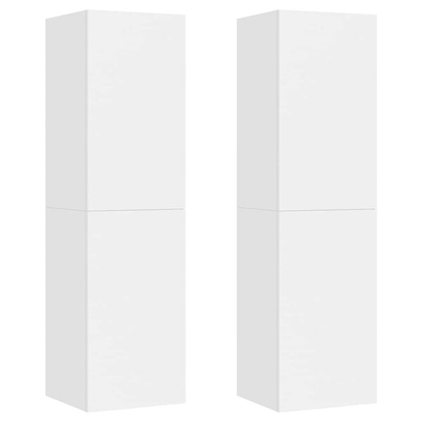 vidaXL Muebles para TV 2 uds contrachapada blanco 30,5x30x110 cm