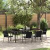 vidaXL Conjunto de Comedor de Jard&iacute;n 7 pcs Negro y Gris