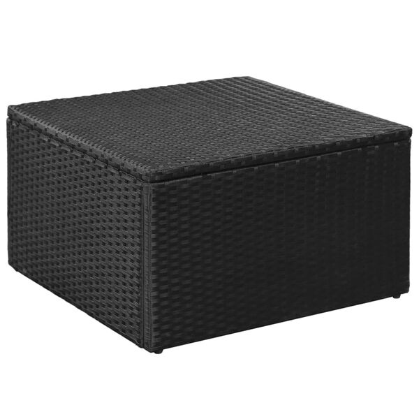 vidaXL Set de muebles de jard&iacute;n 4 pzas rat&aacute;n sint&eacute;tico negro y blanco