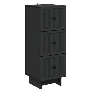 vidaXL Cajonera Negro 33 x 34,5 x 90 cm Madera de Ingenier&iacute;a