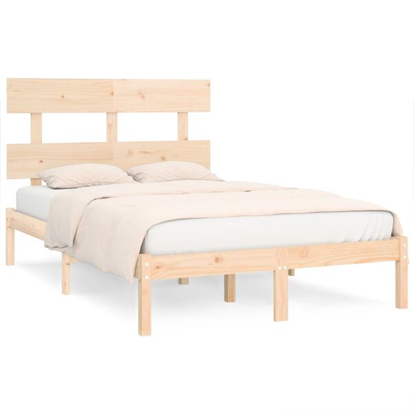 vidaXL Estructura de cama madera maciza 140x190 cm