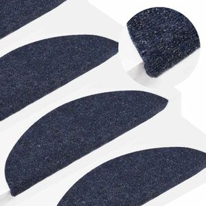 vidaXL Alfombrilla autoadhesiva escalera 15 uds azul 56x17x3 cm