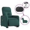 vidaXL Sill&oacute;n masaje el&eacute;ctrico reclinable elevable tela verde oscuro