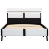 vidaXL Estructura cama con LED cuero sint&eacute;tico blanco negro 90x200 cm