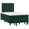 vidaXL Cama box spring con colch&oacute;n terciopelo verde oscuro 120x200 cm