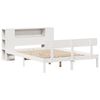 vidaXL Cama con estantería sin colchón madera maciza blanca 135x190 cm