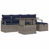 vidaXL Conjunto de sof&aacute; de jard&iacute;n 6 uds. Gris rat&aacute;n sint&eacute;tico