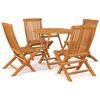 vidaXL Conjunto de comedor de jard&iacute;n 5 piezas madera maciza de teca