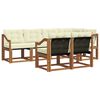 vidaXL Conjunto de sof&aacute;s de exterior con coj&iacute;n 7 pcs Natural y Crema