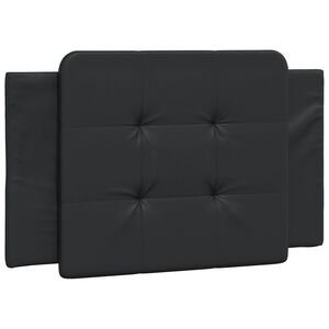 vidaXL Cabecero de cama acolchado Zadar cuero sint&eacute;tico negro 90 cm