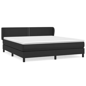 vidaXL Cama box spring con colch&oacute;n cuero sint&eacute;tico negro 180x200 cm
