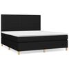 vidaXL Cama box spring con colch&oacute;n tela negro 160x200 cm