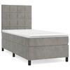 vidaXL Cama box spring con colch&oacute;n terciopelo gris claro 90x190 cm