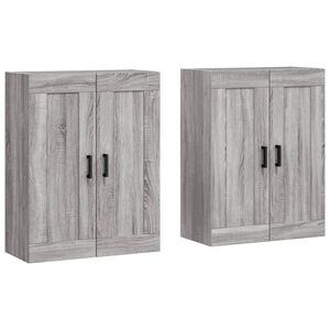 vidaXL Armarios de pared 2 uds madera de ingenier&iacute;a gris Sonoma