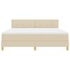 vidaXL Cama tipo Box Spring con colch&oacute;n Crema 180 x 200 cm tela