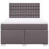 vidaXL Cama box spring con colch&oacute;n cuero sint&eacute;tico gris 140x200 cm
