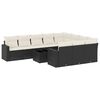 vidaXL Set de sof&aacute;s de jard&iacute;n 11 pzas y cojines rat&aacute;n sint&eacute;tico negro
