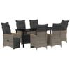vidaXL Conjunto de Comedor de Jard&iacute;n 7 pcs Gris rat&aacute;n sint&eacute;tico