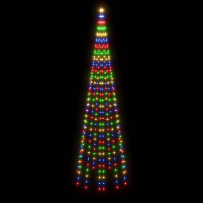 vidaXL Árbol de Navidad en asta de bandera 310 LED de colores 300 cm