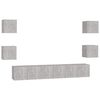 vidaXL Set de muebles de sal&oacute;n 7 pzas madera ingenier&iacute;a gris hormig&oacute;n