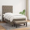 vidaXL Cama box spring con colch&oacute;n tela gris taupe 80x200 cm