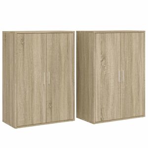 vidaXL Aparadores 2 uds madera de ingenier&iacute;a roble Sonoma 60x31x84 cm