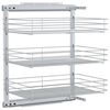 vidaXL Cesta de cocina extra&iacute;ble 3 niveles plateada 47x35x56 cm