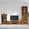 vidaXL Conjunto de mueble de TV Roble ahumado Madera de ingenier&iacute;a