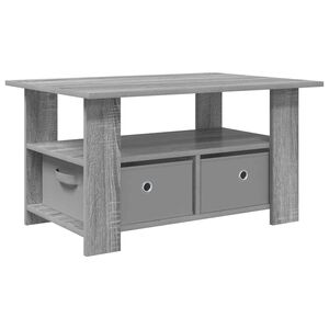 vidaXL Mesa de Caf&eacute; Gris Sonoma 77 x 55 x 42 cm Madera de ingenier&iacute;a