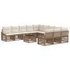 vidaXL Conjunto de sof&aacute;s de jard&iacute;n 12 pcs Beige rat&aacute;n sint&eacute;tico