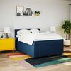 vidaXL Cama box spring con colch&oacute;n tela azul 140x200 cm