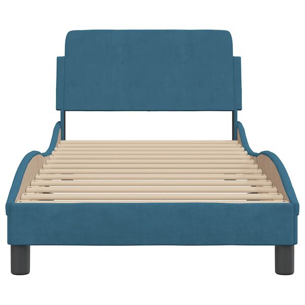 vidaXL Estructura de cama con cabecero Dover terciopelo azul 80x200 cm