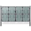 vidaXL Puerta de valla individual negra de 300 x 175 cm