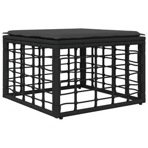 vidaXL Reposapi&eacute;s de Jard&iacute;n Negro rat&aacute;n sint&eacute;tico