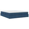 vidaXL Cama con almacenamiento y colch&oacute;n Azul 200 x 200 cm Poli&eacute;ster