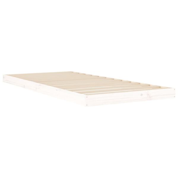 vidaXL Estructura de cama madera maciza de pino blanco 90x200 cm
