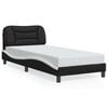 vidaXL Estructura de cama sin colch&oacute;n Hvar cuero sint&eacute;tico negro blanco 90x200 cm