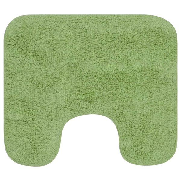 vidaXL Conjunto de alfombrillas de ba&ntilde;o de tela 3 piezas verde